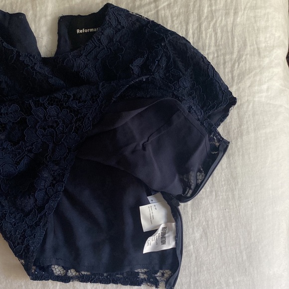 Reformation Harp Two Piece - Navy Blue Lace - Picture 7 of 11